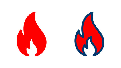 Fire icon vector isolated on white background. Fire flame icon template. Fire flames symbol vector