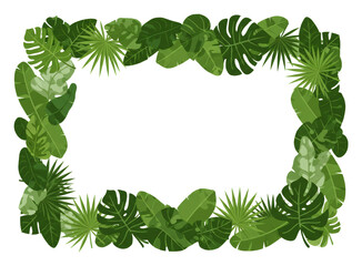 緑葉の美しい額縁 鮮やか自然デザイン
