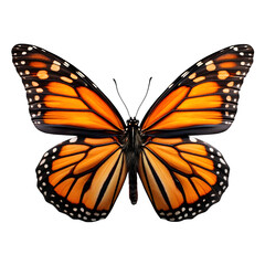 Fototapeta premium Majestic Monarch Butterfly with Orange Wings on Transparent Background Wildlife Insect Nature Photography