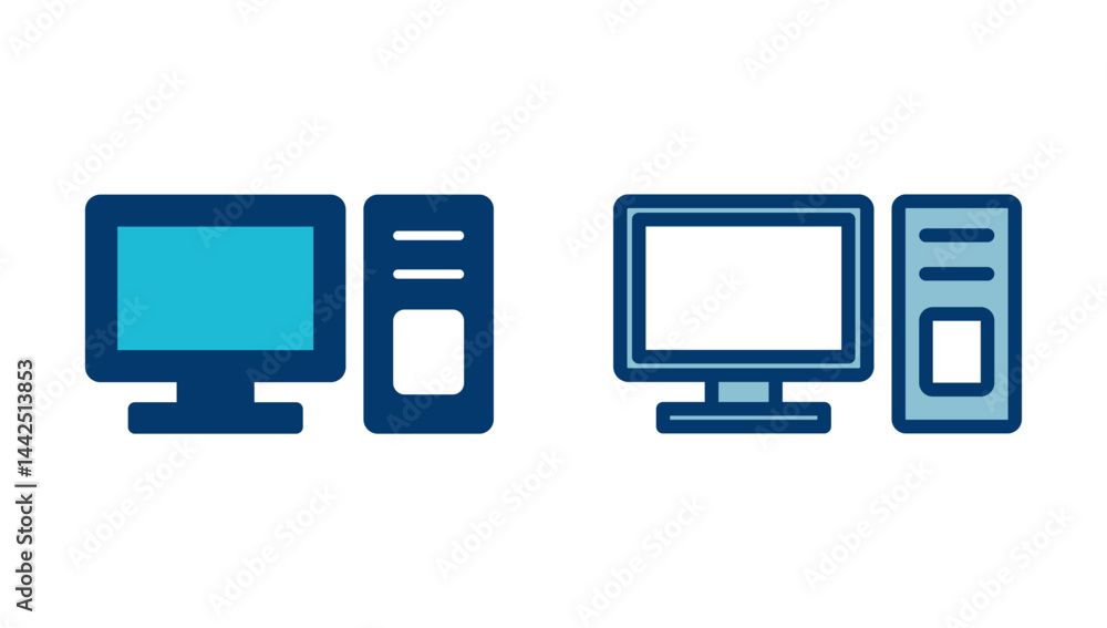 Poster computer icon vector isolated on white background. pc icon vector. computer monitor icon. flat pc sy