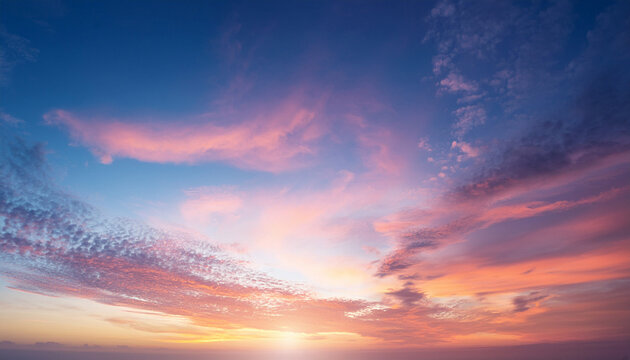 ave heaven real sky with sun pastel colors panoramic sunrise sundown sanset sky with colorful clouds
