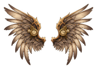 時計仕掛け羽根 繊細な羽と歯車 幻想的デザイン