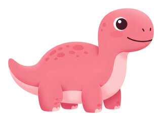 Obraz premium 可愛いピンクの恐竜 優しい光で照らされ穏やか 