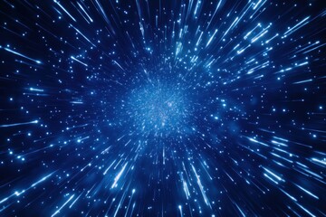 Fototapeta premium Abstract blue space explosion