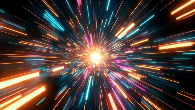 Futuristic light streaks with vivid neon colors