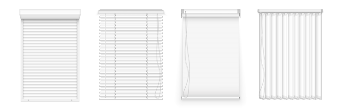 png closed shutter and window blind object with horizontal and vertical plastic lines in modern office or home interior with daylight shade and realistic style decor on white background

