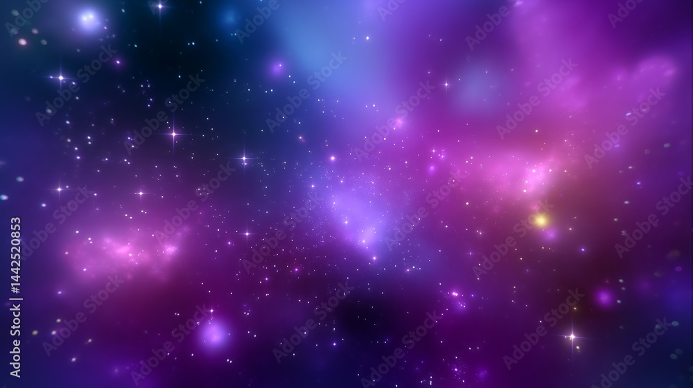 Aufkleber colorful cosmic nebula with stars in deep space viewed from a distant perspective created in a digit