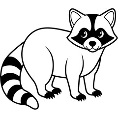 Elegant Raccoon Line Drawing