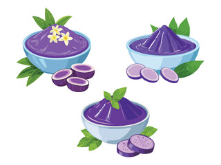 vector illustration of a filipino food Ube Halaya (Purple Yam Jam)