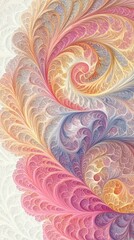 A vibrant abstract design featuring swirling patterns and soft pastel colors.