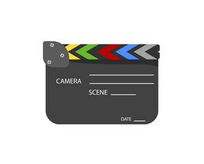Fototapeta premium png open clapper vector on white background with equipment for film shot and vintage cinematography blackboard set isolated from action picture in media production and three-dimensional art