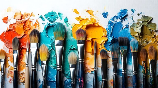 Brushes and vibrant paint create art - Powered by Adobe