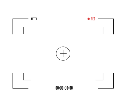 png film camera capture with shutter and photo screen showing cinematography composition and snapshot in blank background with white border and electronic display in production template view

