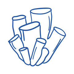 Hand-drawn sea coral illustration in blue color. Part of big Mediterranean collection. Perfect for wedding, product, party, event design