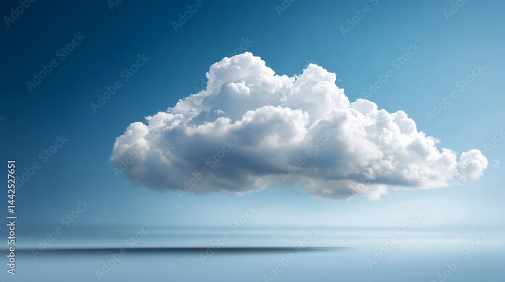 Aufkleber a single fluffy white cloud drifts against a clean, clear backdrop, featuring soft shadows and provi
