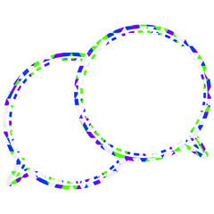 ステンドグラス風吹き出し　三角形模様　重なる会話