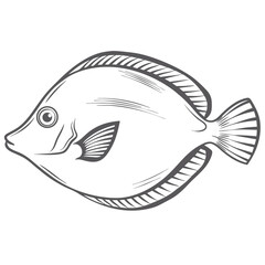 Chevron Tang Line Art Illustration