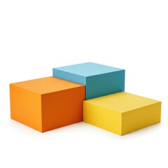 Fototapeta premium Colorful cubes stacked together on white background