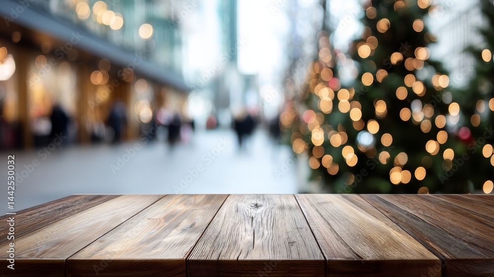 Poster inviting rustic wooden surface softly illuminated by warm lights in the background, perfect for holi