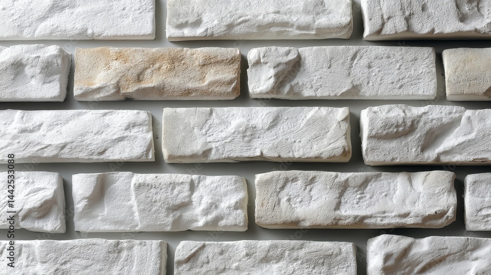 Poster featuring a clean white-painted brick wall, this setting showcases a slightly rough texture, providi