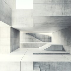 Obraz premium Concrete Architecture Interior Stairs