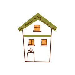 Colorful Vector House Line Art