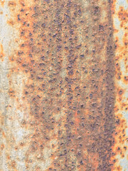 Close-up view of a rusted metal surface showing texture and corrosion details