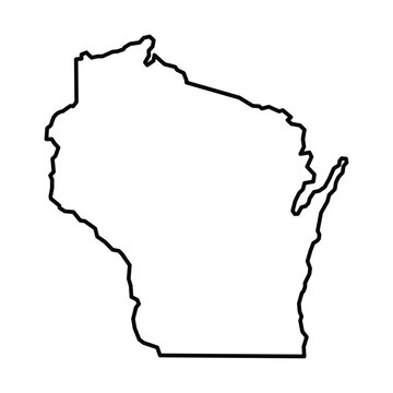 Wisconsin State Outline Vector Map