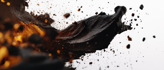 Abstract explosion of black substance