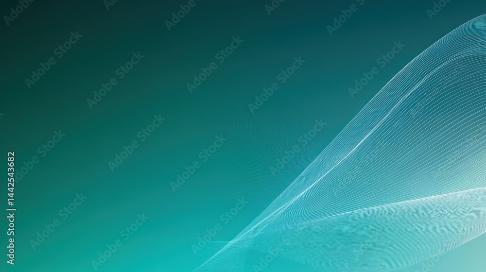 Poster teal gradient background with flowing, translucent lines.