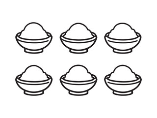 Simple line art vector illustration of coddled eggs in a cup (2)