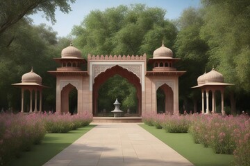 Fototapeta premium Mughal Pichwai Garden