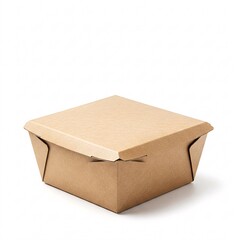 Kraft burger box, isolated on white background