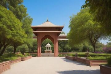 Obraz premium Mughal Pichwai Garden