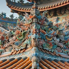 Obraz premium Chinese in traditional temple architecture