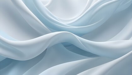Obraz premium A beautifully rendered abstract of light blue fabric gracefully flowing in elegant waves and curves.