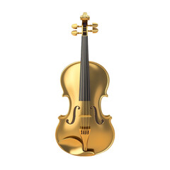 Naklejka premium Golden violin against colorful striped background musical instrument art design