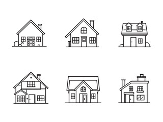 stylized vector home layout with abstract line drawing 