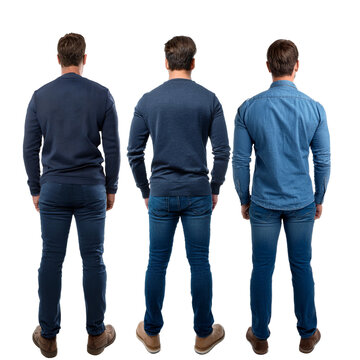 uomo figura intera ripresa da dietro in PNG