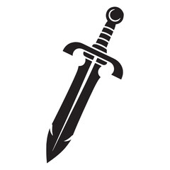 Sharp Roman Gladius silhouette, the weapon of ancient warriors – Roman Gladius illustration – Minimalist Roman Gladius vector – Weapon silhouette

