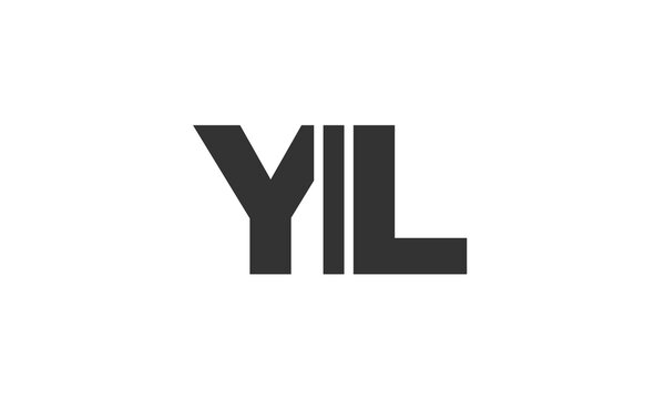 YIL logo design template with strong and modern bold text. Initial based vector logotype featuring simple and minimal typography. Trendy company identity.