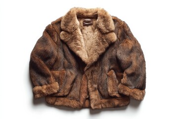 A fur coat on white ground