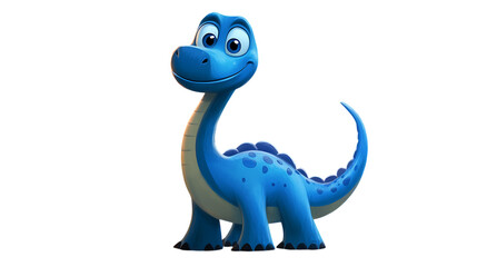 Fototapeta premium 3D cartoon happy blue dinosaur