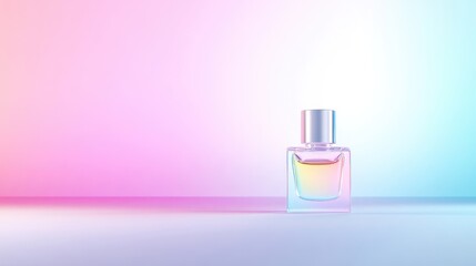 Modern perfume bottle on a gradient backdrop