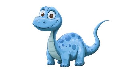 Naklejka premium 3D cartoon happy blue dinosaur