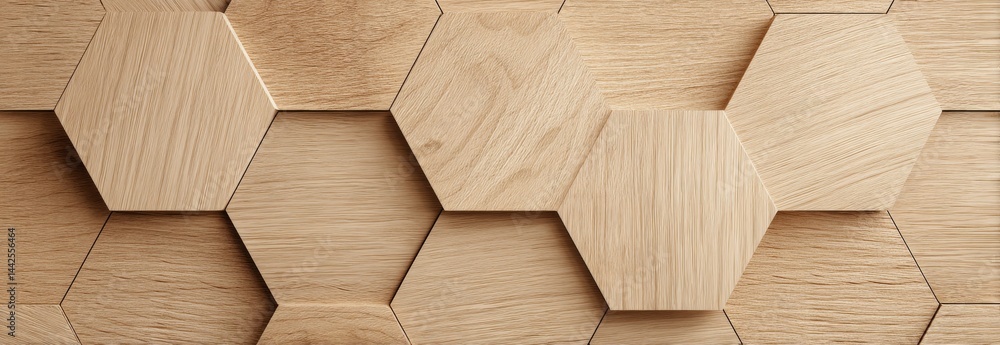 Aufkleber the image presents an abstract light background composed of hexagons, resembling wood or plywood, ge