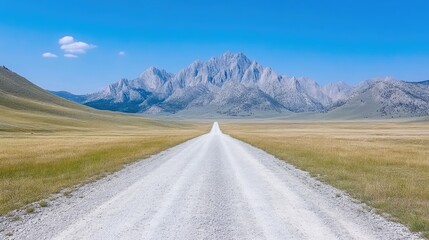 Scenic mountain road through a vast valley