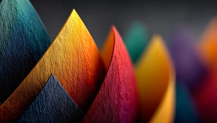 Abstract, colorful background with geometric shapes, rainbow colors, and sharp edges.Generative AI