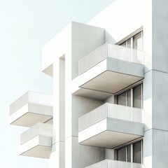 Obraz premium Modern white building balconies architecture
