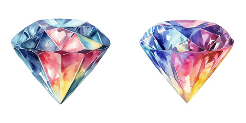 Fototapeta premium beautiful diamond watercolor vector illustration